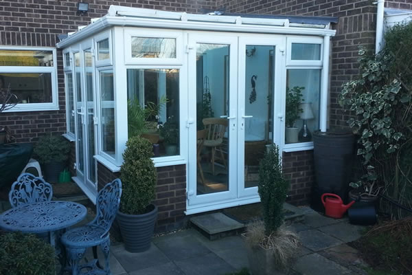Conservatory and patio from outside
